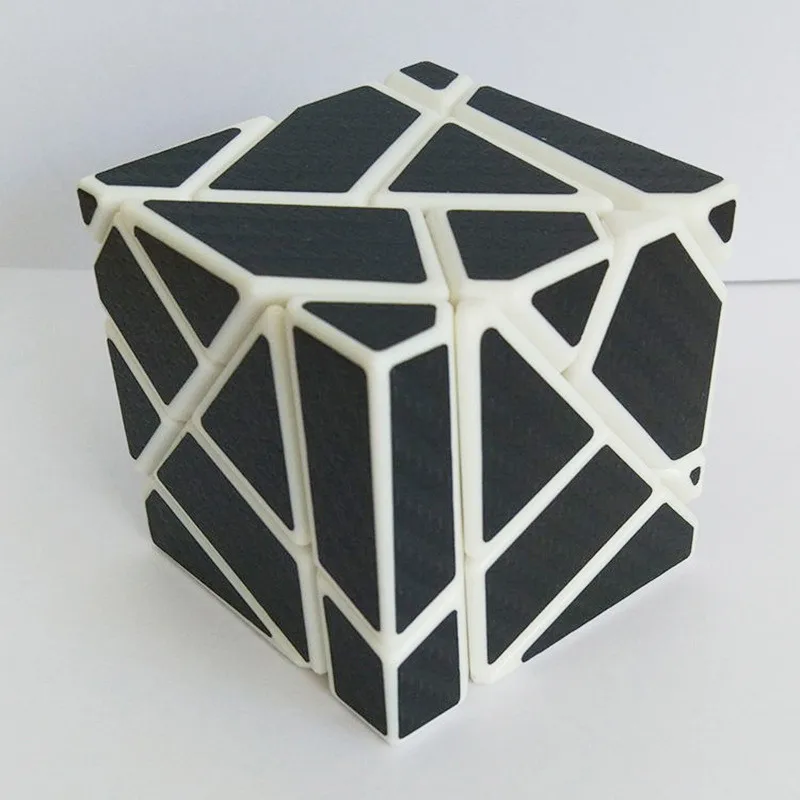 Z cube Ghost cube наклейка из углеродного волокна странная форма магический куб скоростные Пазлы Cubo magico игрушка для детей подарок игрушка для молодежи и взрослых - Цвет: white black