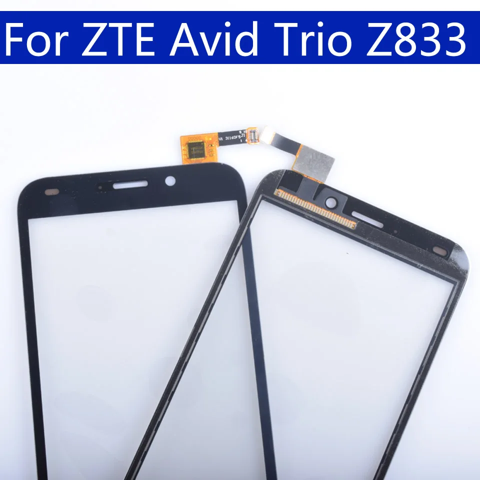 Для zte Avid Trio Z833 сенсорный экран панель дигитайзер сенсор Переднее стекло Внешний сенсорный экран Замена 5,0 дюймов