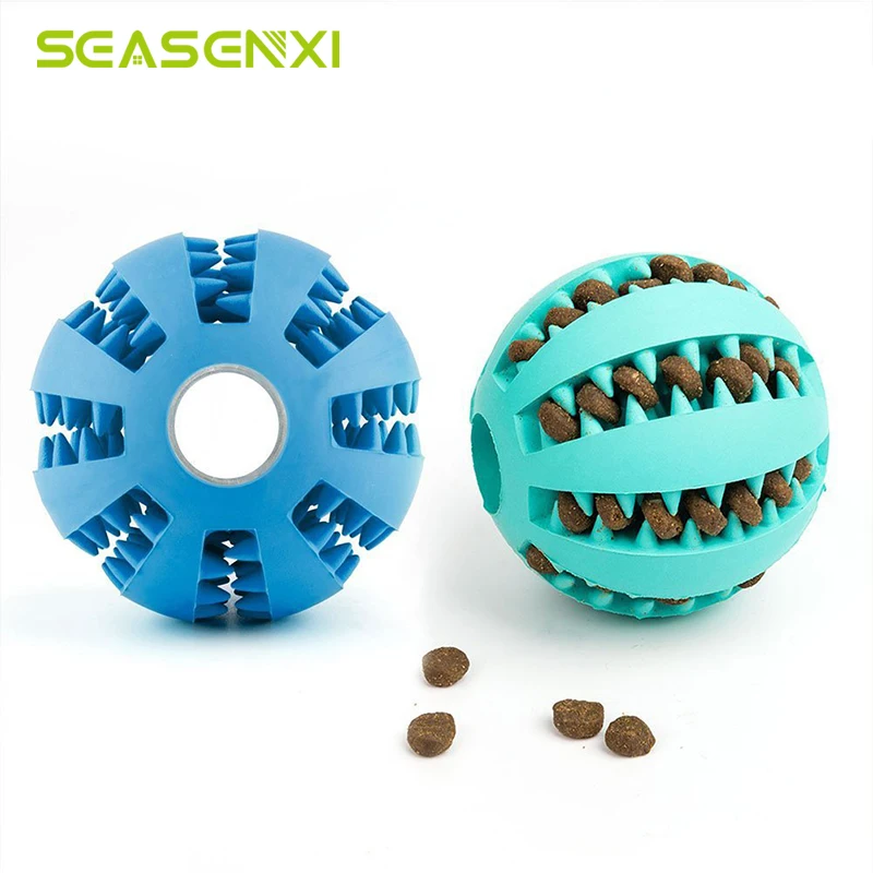 Pelota de goma para perros y cachorros, juguetes de perros divertidos para limpieza de dientes, productos para mascotas