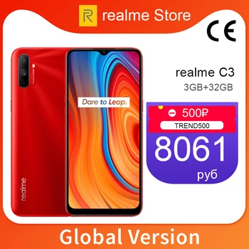 

realme C3 Global Version 3GB 32/64GB 6.5'' Moblie Phone Helio G70 Octa Core 12MP Triple Camera Cellphone 5000mAh 10W EU Charger