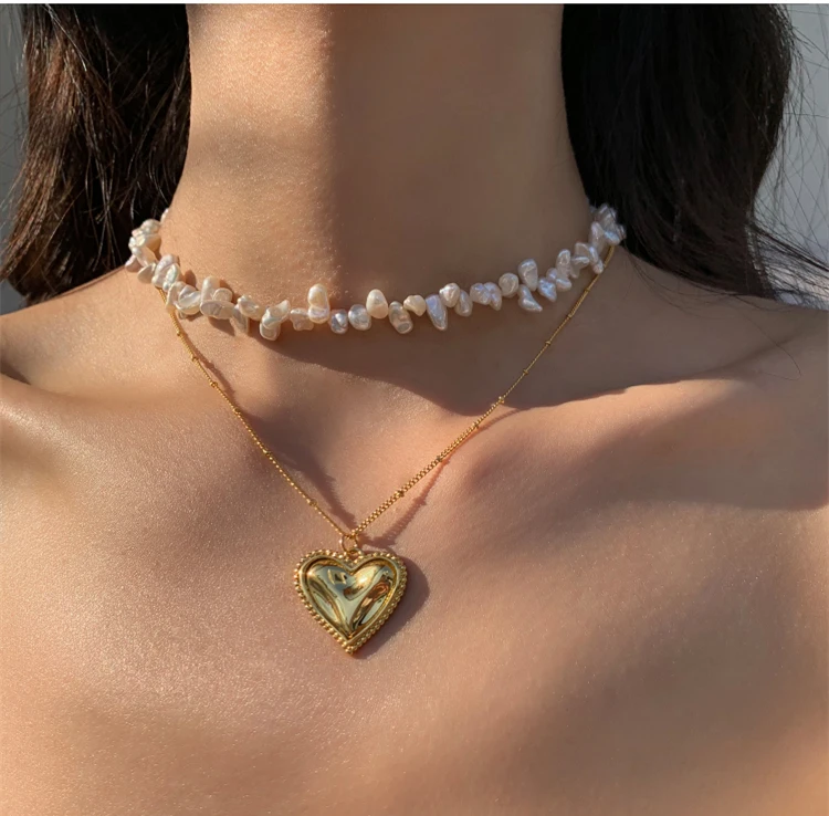 HUANZHI 2020 New Vintage Natural Freshwater Pearls Necklace Short Choker Temperament For Women Girl Party Jewelry Gift | Украшения и