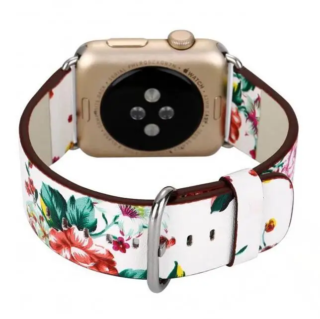 Производитель Кожаный ремешок для iwatch 5 4 3 2 1 Apple Watch 38 мм 42 40 44 цветочный
