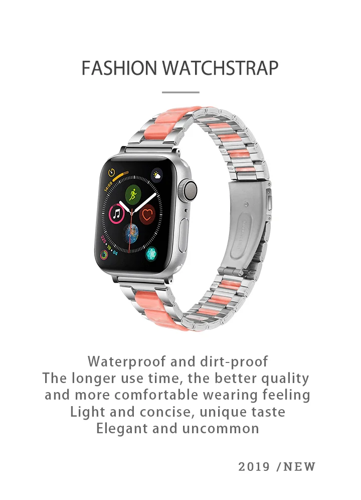 Нержавеющая сталь петля ремешок для apple watch, ремешок 38/42 мм застежка-бабочка браслеты для ремешки для часов iwatch 40 мм series 4 44 мм, версия 1, 2, 3, ремешок