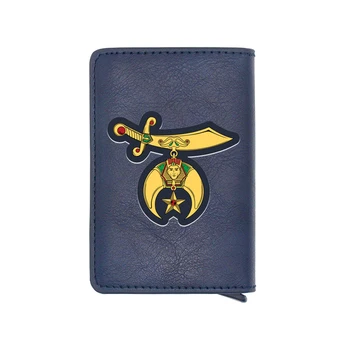 

Digital Printing Masonic Shriner Card Holder Wallets RFID Classic Men Women Money Bag Male Short Purse