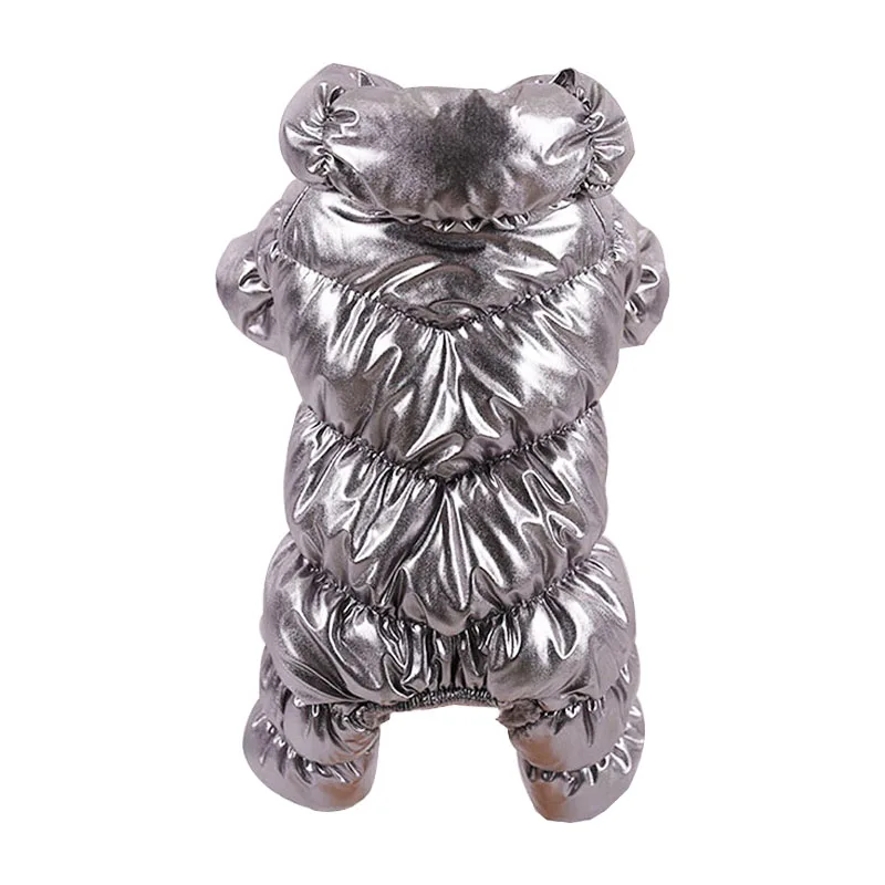 Silver Luxury Pet Dog Clothes Winter Thicken Warm Dog Coat Chihuahua French Bulldog Pug Puppy Jacket Dog Jumpsuit Clothing Pets Clothes - Цвет: Silver