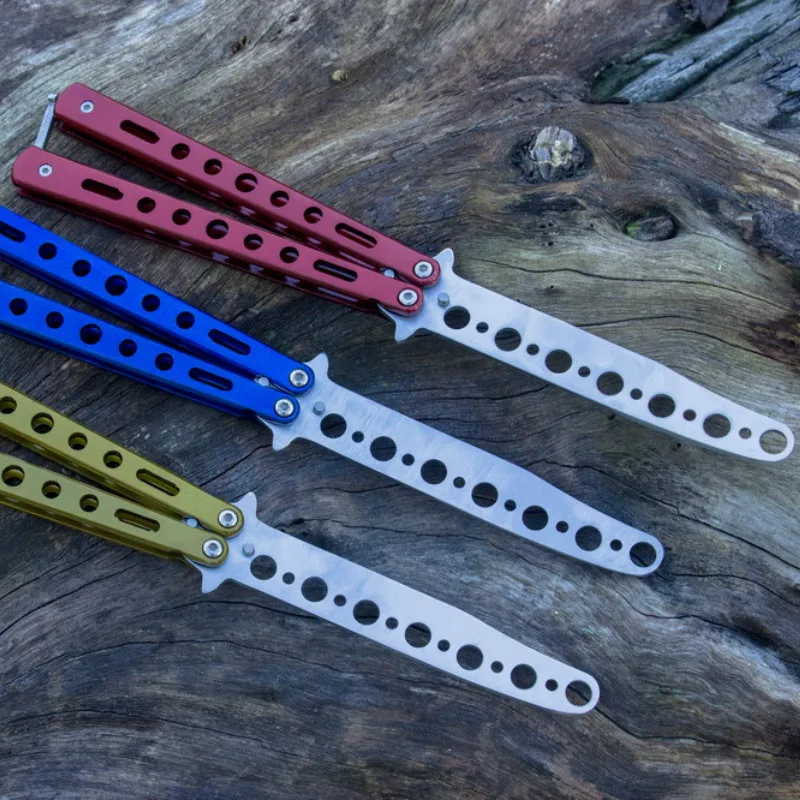 

Foldable Comb Stainless Steel Practice Dull Blade Flail Stainless Steel Hair Comb Balisong Knife Comb Trainer Tool Hair Cutting