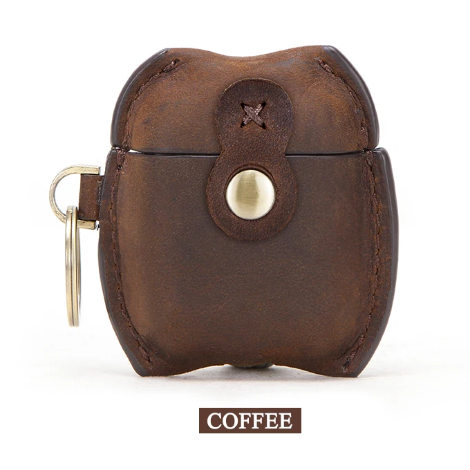 Coffee Чехол для наушников для Airpods Кожаный чехол Роскошный чехол для Apple AirPods 2 Funda Air pods аксессуары для наушников - Цвет: Coffee