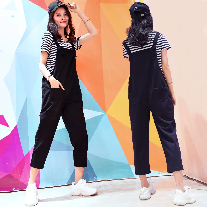 Maternity Bib Pants Pregnant Trousers Belt Plus Clothes-For-Fat-Women Pregnant-Overalls Jumpsuit Solid Color Women new