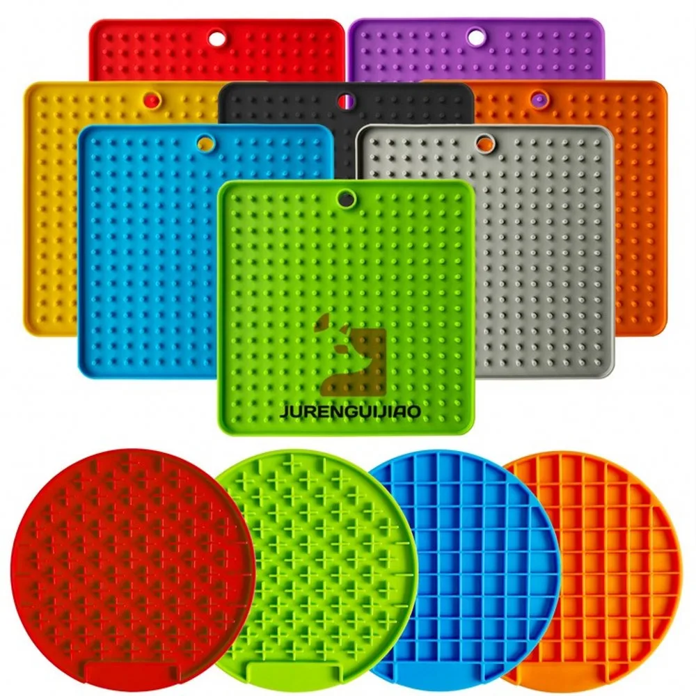 

New Pet Dog Feeding Food Bowl Silicone Dog Feeding Lick Pad Dog Slow Feeder Treat Dispensing Mat For Dogs Cats Slow Food Bowls