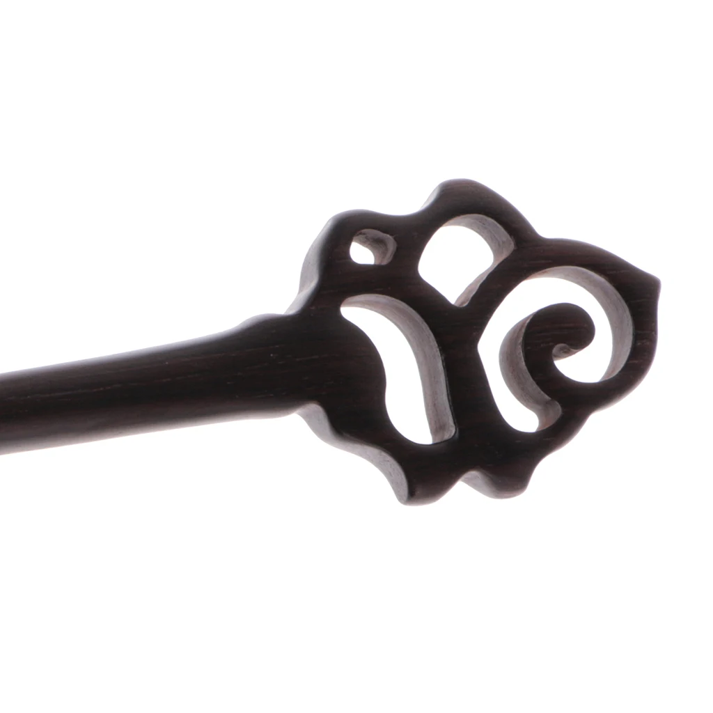 6 Pieces Chinese Classical Women Hair Clip Handmade Black Sandalwood Hair Stick