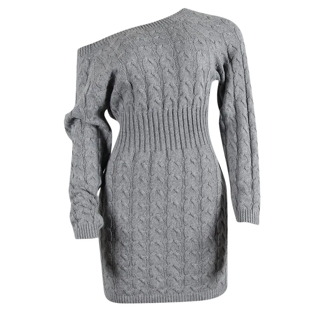 Женский осенне-зимний длинный свитер со жгутами для женщин Зимние Топы вязаный свитер C3098