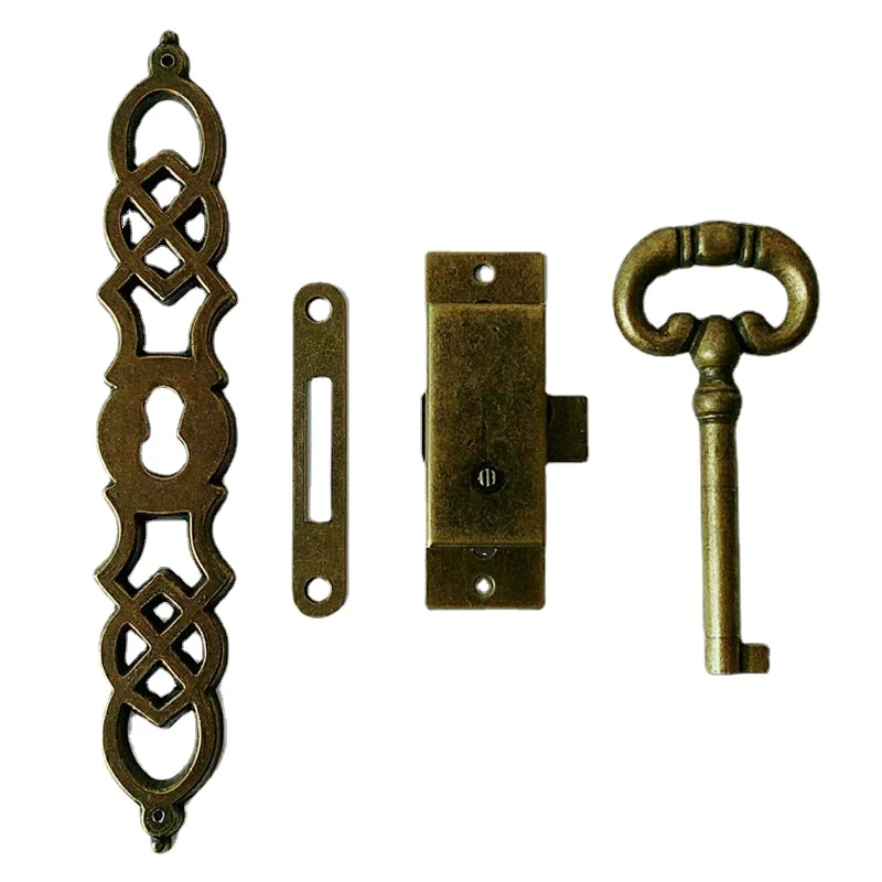LargeFloorClockDoorLock4PCSRepairPartsVintageMechanical