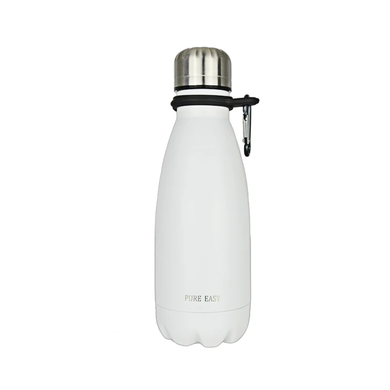 white 350 мл PUREEASY портативные спортивные бутылки-термосы для воды с двойными стенками из нержавеющей стали вакуумные дорожные термосы termos - Цвет: white