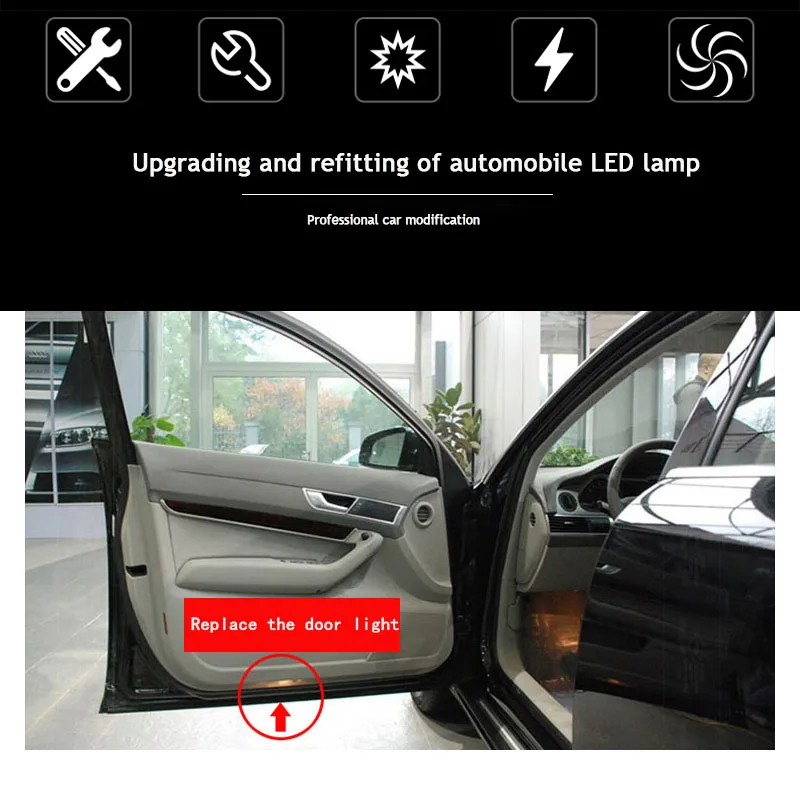2pcs - pour x5 e - Projecteur de Logo LED pour porte de voiture