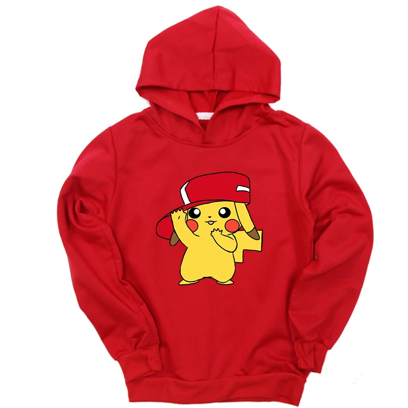 Pokemon Hoodies Boys Girls Pikachu Print Sweatshirt Teens Kids Cotton Spring Autumn Casual Sport Sweater Clothes latest