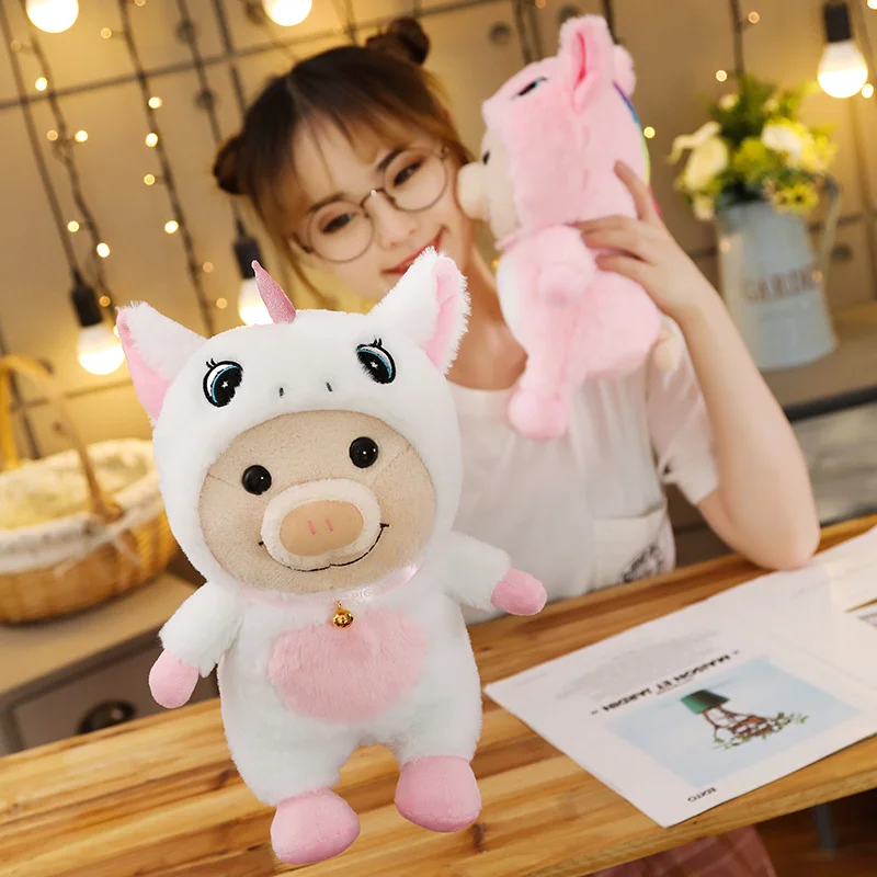 25 см Kawaii свинья плюшевая мультяшная Милая свинья мягкая плюшевая Косплей Единорог Тоторо Плюшевые свиньи игрушки куклы дети ребенок лучший подарок