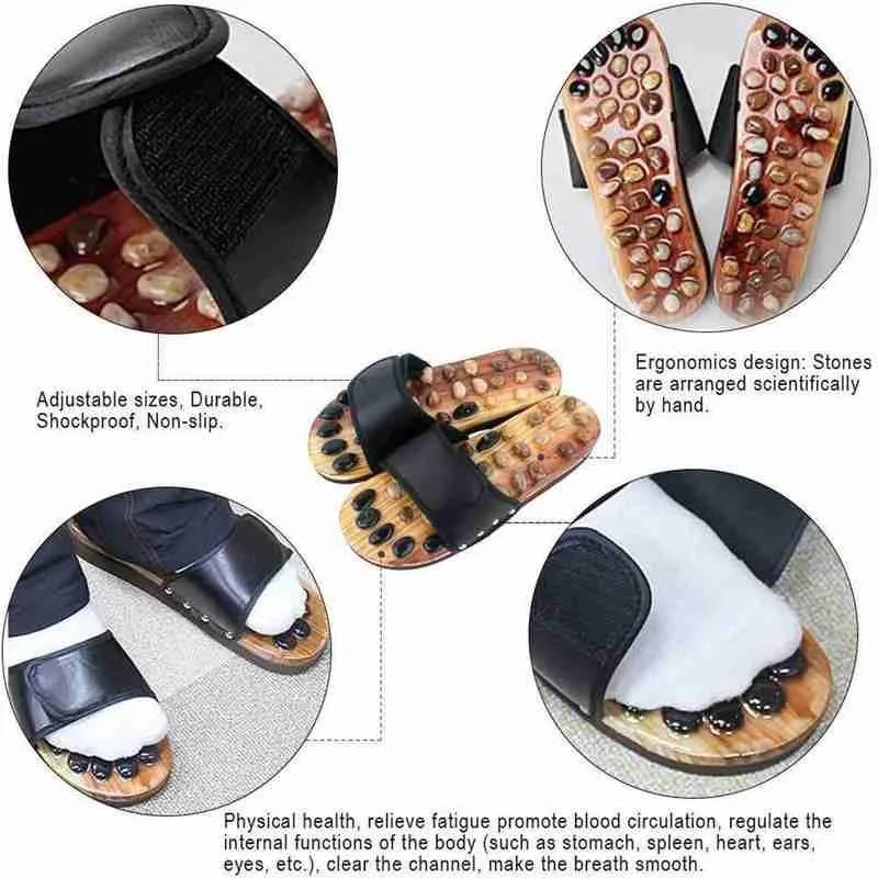 1pair New Arrival Shoe Sandal Reflex Massage Slippers Acupuncture Foot  Healthy Massager Shoe Ball Barbed - Foot Massage Instrument - AliExpress