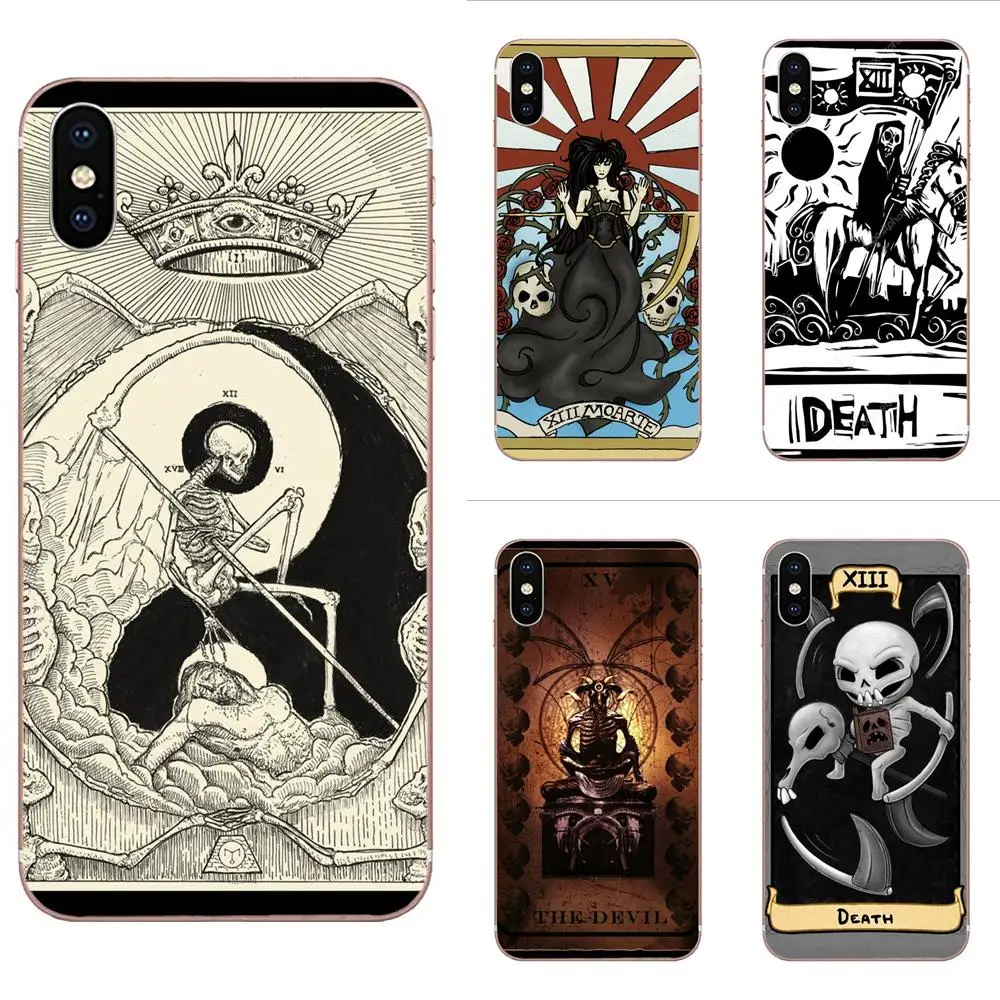 

Death Tarot Skull Soft TPU Coque Case For Samsung Galaxy Note 5 8 9 S3 S4 S5 S6 S7 S8 S9 S10 5G mini Edge Plus Lite