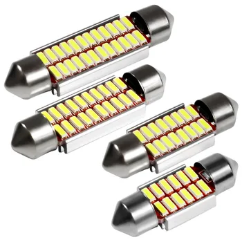 

2PCS 31mm 36mm 39mm 42mm LED Bulb C5W C10W Super Bright 4014 SMD Canbus Error Free Auto Interior Doom Lamp Car Styling Light