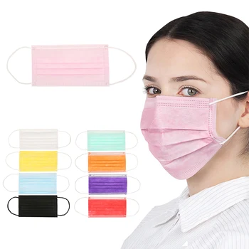 

50Pcs 3 Laye Mask dust Masks Disposable Face Masks Elastic Ear Loop Disposable Dust Filter Safety Anti-Dust Mask In Stock!!!