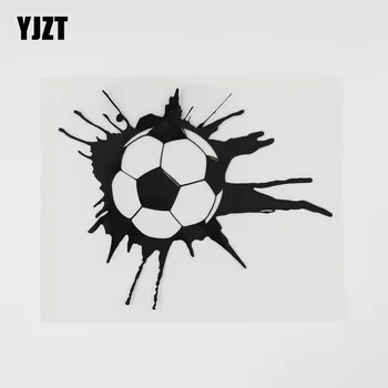 

YJZT 14.5CMX12.4CM Soccer Sport Ball Sports Art Decal Vinyl Car Sticker Black/Silver 8A-0857
