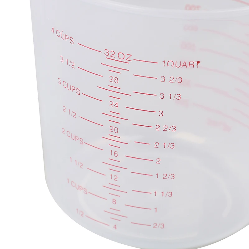 250/500/1000 мл/100 мл Пластик мерный стакан из твердого английского фарфора носика поверхности кухонный инструмент, принадлежности качество чашка с градуированной Кухня
