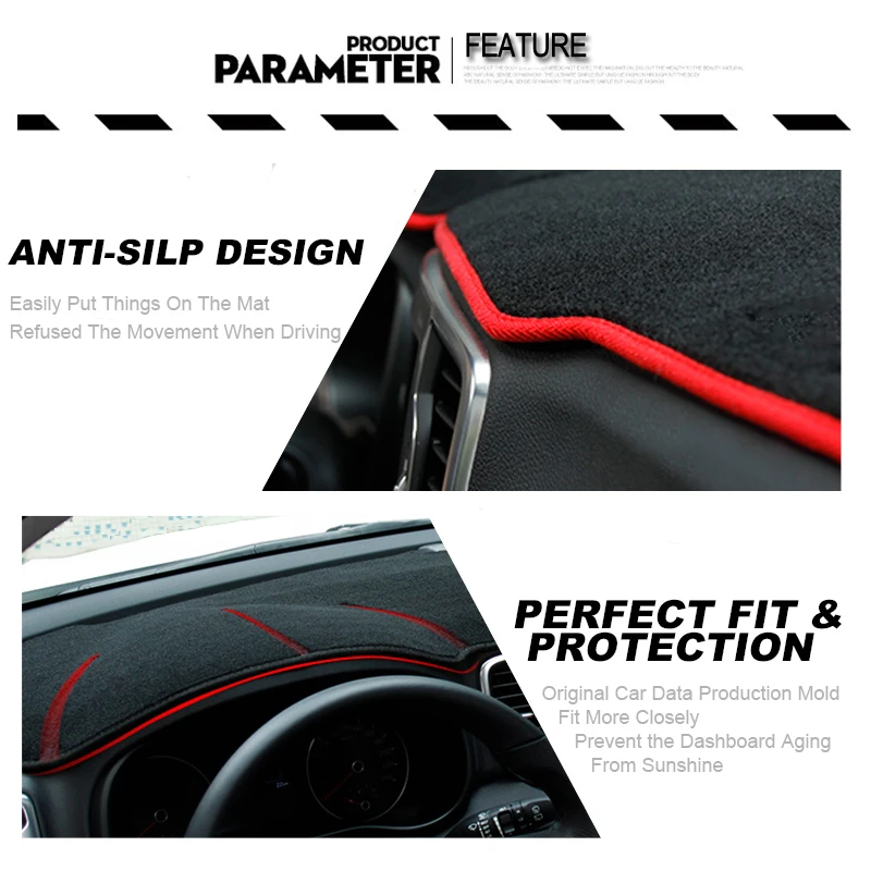 For Russia KIA Rio K2 2012 2013 2014 2015 2016 2017 LHD Car Dashboard Mat Covers Mats Pad Auto Shade Cushion Carpet Protector (5)