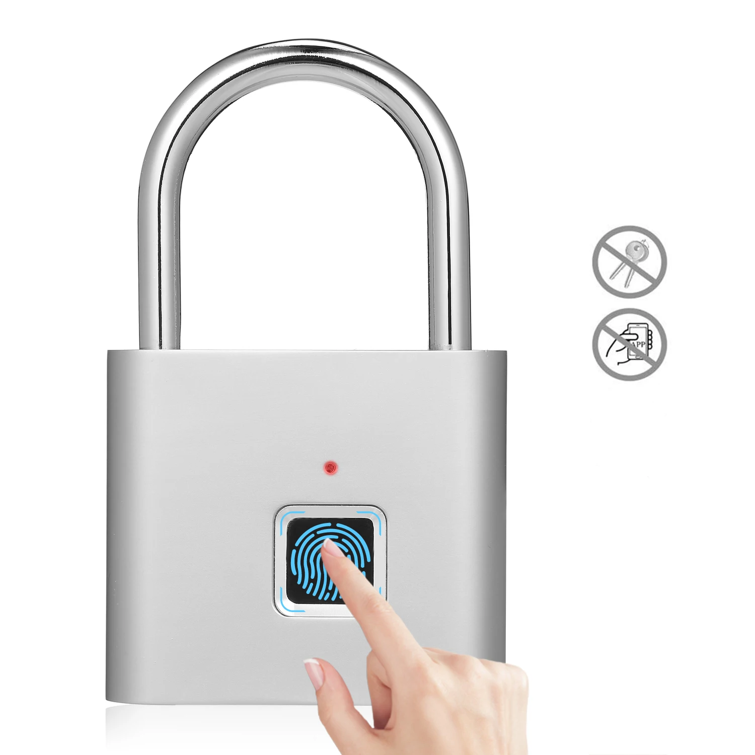 Бесключевой USB Перезаряжаемый дверной замок со сканером отпечатков пальцев