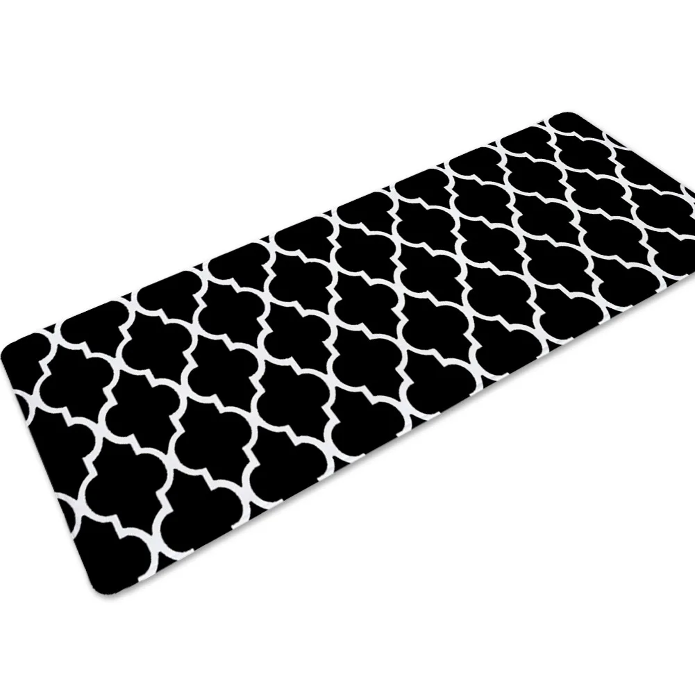 Black Zeegle длинный кухонный коврик, Противоскользящий коврик для ванной комнаты, водопоглощающий кухонный ковер, Балконный стол, стул, коврик, ковер для спальни - Цвет: Black