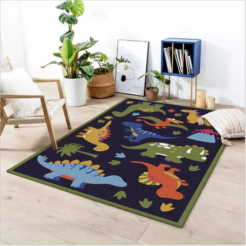 AOVOLL области коврик для гостиной мультфильм милый темно-синий лес маленький коврик с динозавром дверной коврик ковер для детской комнаты спальня