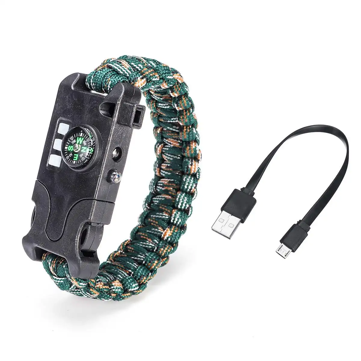 type 1 SGODDE 7 в 1 браслет для выживания paracord Многофункциональный лазер мигающий браслет ручной работы инфракрасный Кемпинг оборудование инструмент - Цвет: type 1