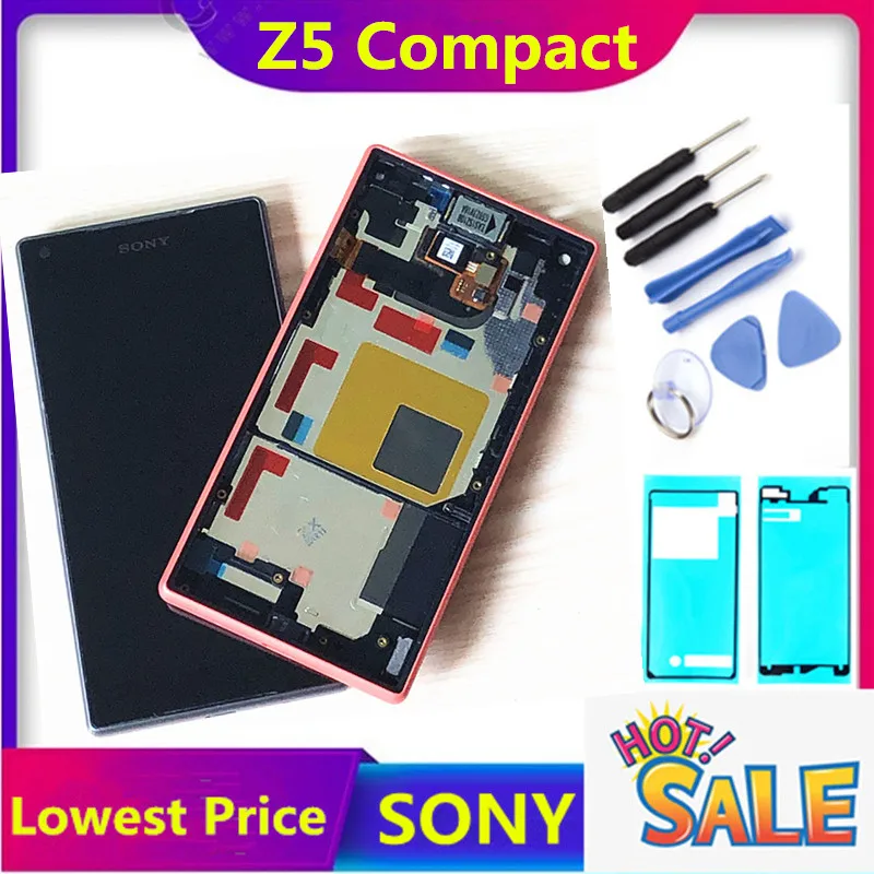 

HTZF 4.6" LCD For SONY Xperia Z5 Compact LCD Display Touch Screen with Frame SONY Z5 Compact LCD Z5mini E5823 E5803 LCD screen