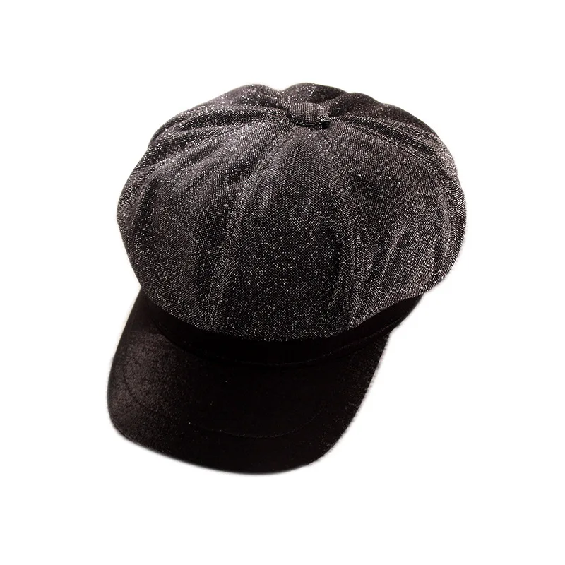 Sparsil Unisex Winter Lepoard Octagonal Hats Flat Retro Painter Wool Newsboy Caps Women Men Winter Casual Beret Couples