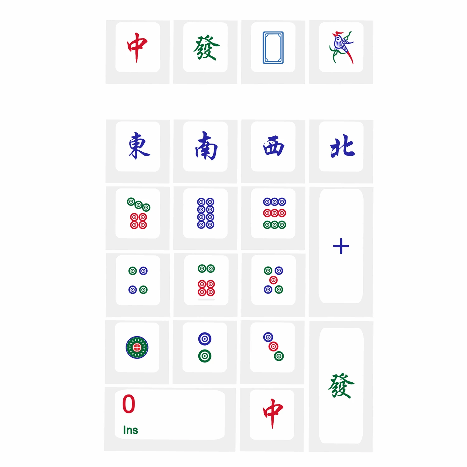 Profilo Cherry Majiang Mah Jong Dye Dye Sub Keycap Numpad Kit Pbt Spesso Per Tastiera Meccanica 104 Ansi Numpad Zone