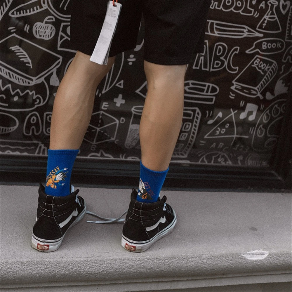 Мужские осенние забавные носки с героями мультфильмов «турки», «Сон Гоку», «Жемчуг дракона», «Z», «Harajuku», «японское аниме», модные носки для скейтборда