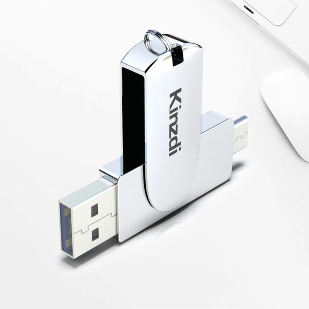 Флеш-накопитель USB 3,0 2в1 type-C телефон компьютер u-диск портативный 32 Гб 64 Гб 128 ГБ 256 Гб карта памяти флэш-диск-серебро, розовое золото