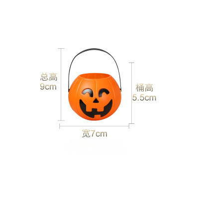 Party Props Plastic Pumpkin Bucket Trick Treat Cosplay Plastic Decoration Pouch Holder Halloween Decoration