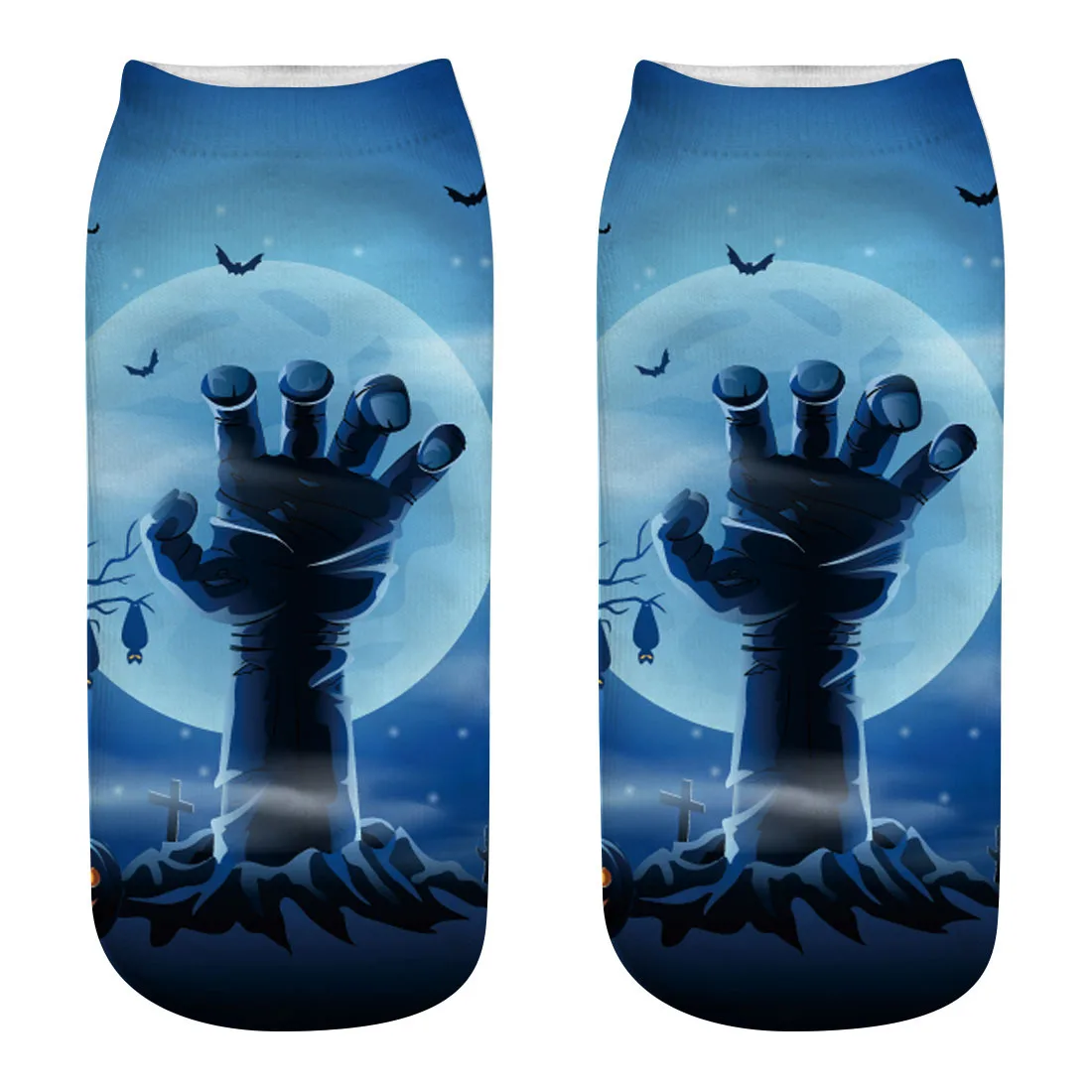 3D Halloween Pumpkin Witch Zombie Ghost Tomb Print Medium Sports Socks High Quality Unisex Casual Print Socks - Цвет: WSJ26