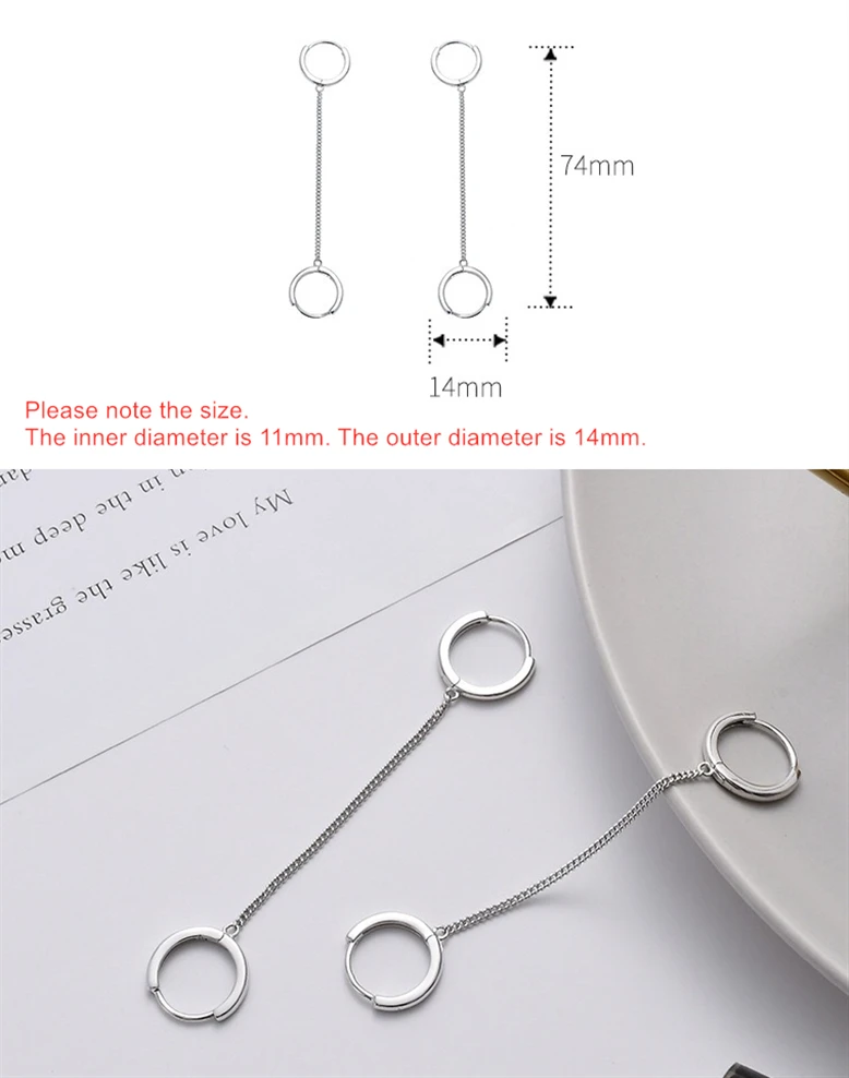 Новые серьги из стерлингового серебра 925 пробы модные с двойными отверстиями