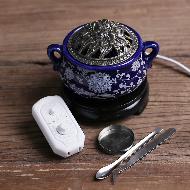 220v Timing Thermostat Cloisonne Electric Essential Oil Burner