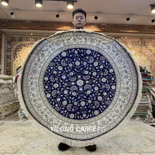 Yilong 4'x4' круглый ковер ручной работы из шелка, изысканная, восточная(HF380H