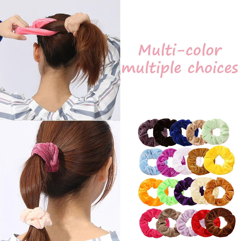 

1PC Women Elegant Velvet Solid Elastic Hair Bands Ponytail Holder Scrunchies Tie Hair Rubber Band Headband Dropshipping ##1
