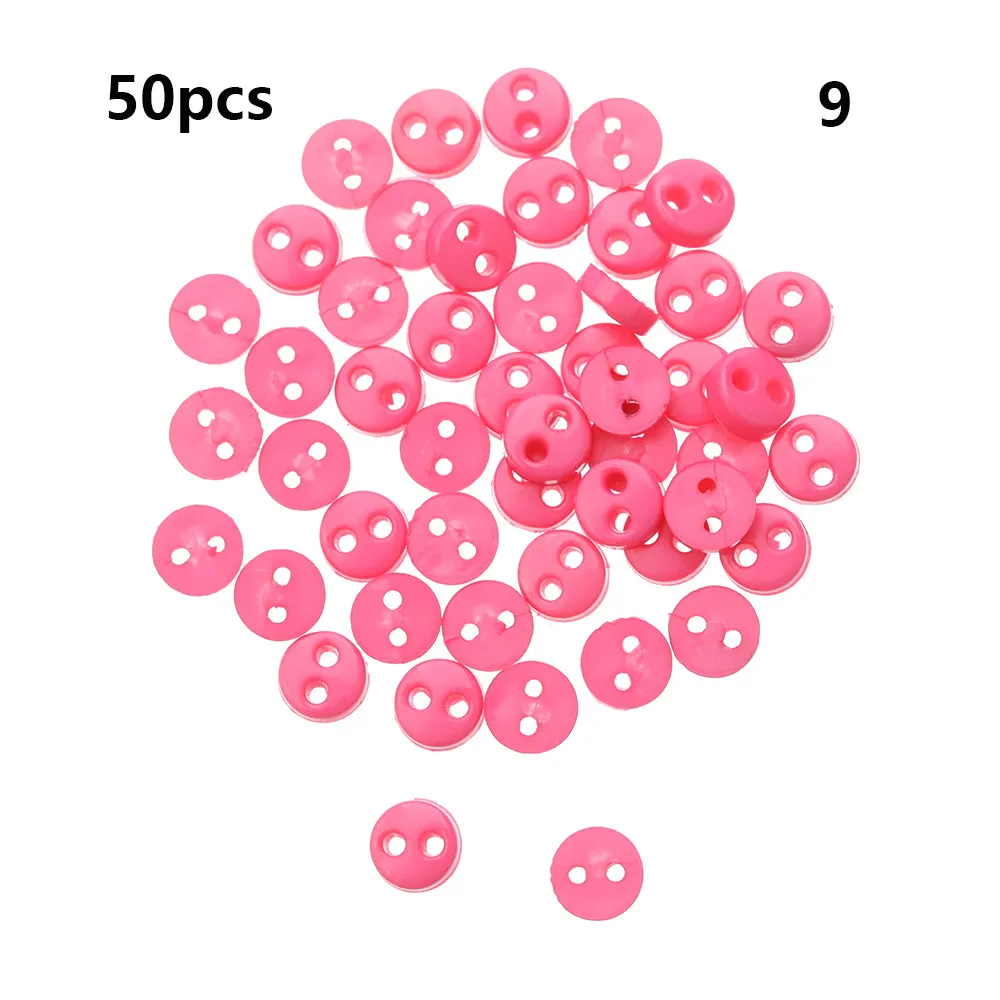50 шт. 4 мм Ручная работа DIY кукла одежда мини Пуговицы пластиковые пряжки круглые пуговицы конфетных цветов для куклы Одежда Аксессуары для девочек Gif - Цвет: 09