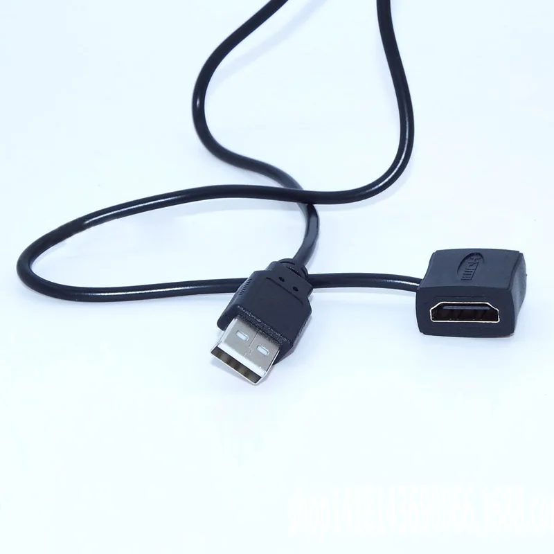 Инструментальный кабель черный коннектор позолоченный практичный USB 2,0 Мужской кабель с переходником для зарядного устройства 50 см штекер для женщин
