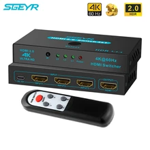 SGEYR 3 в 1 выход HDMI коммутатор 4 к 2,0 60 Гц HDMI коммутатор адаптер 3x1 HDMI сплиттер с ИК-пульт дистанционного управления переключатель для xbox HDTV PS4