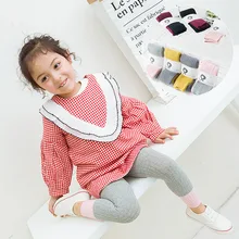 Г. Осенние корейские новые стильные колготки для детей, Разноцветные детские леггинсы из чесаного хлопка носки для малышей
