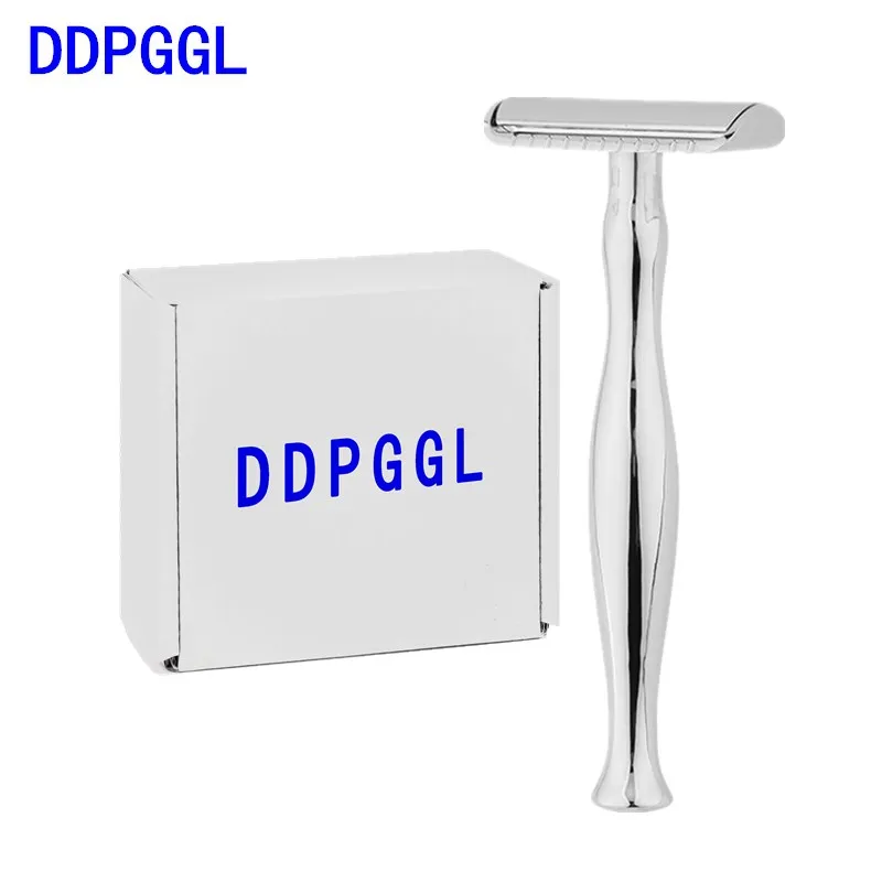 

DDPGGL Men Safety Shaver Razor Closed Comb Double Edge Razor Zinc Alloy Classic Manual Shaver Long Handle Shaving Razor