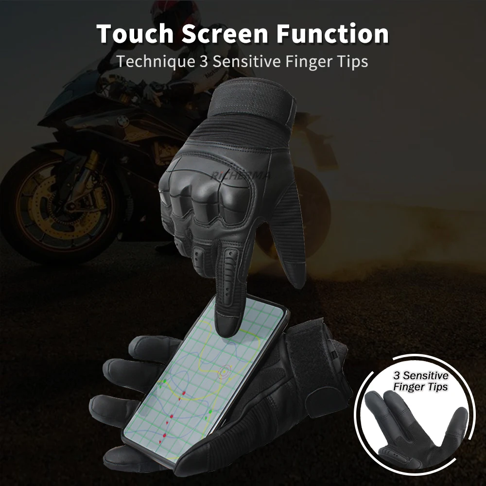 Зимние мотоциклетные перчатки с полным пальцем мужские для мотокросса сенсорным