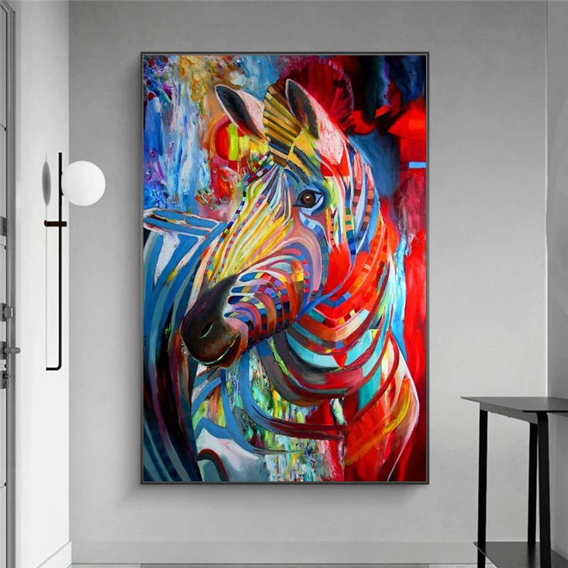 Абстрактные Зебра граффити на холсте настенные картины художественные плакаты и принты в стиле протестного