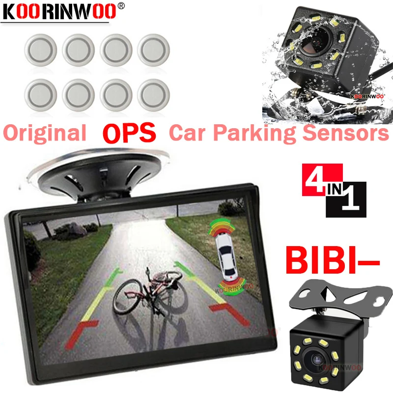 

Koorinwoo Original Electromagnetic Video Parking Sensor Alert Indicator Probe Parking System With TFT 5" Monitor Parking Camera
